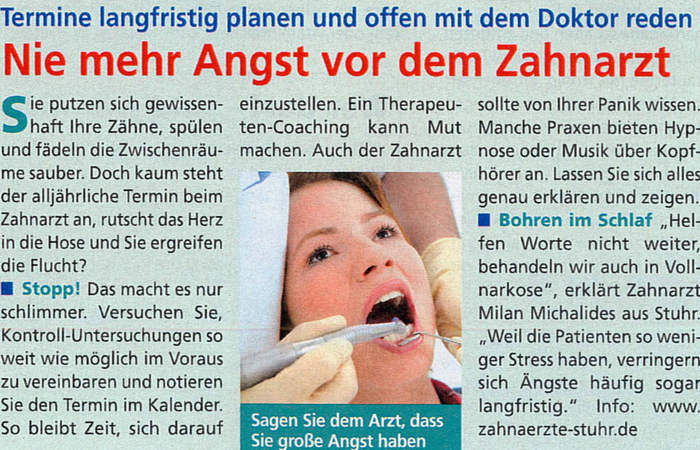 GLÜCKS REVUE vom 09.03.2011 Seite 50 | Nie mehr Angst vor dem Zahnarzt - Termine langfristig planen und offen mit dem Doktor reden