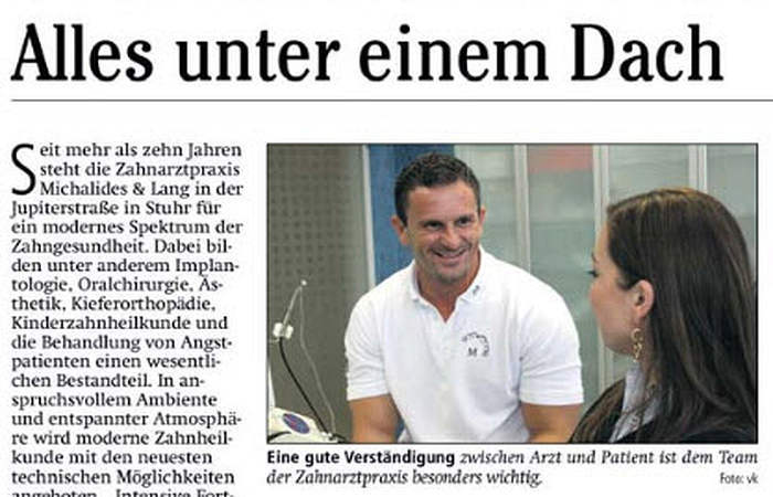 Kreiszeitung Brinkum vom 13.09.2013 Seite 29 - 30 | Zahnarztpraxis Michalides & Lang - Alles unter einem Dach